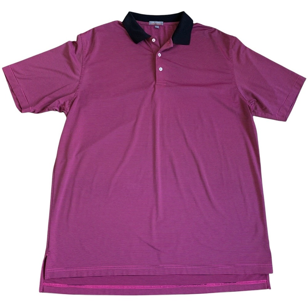Peter Millar Summer Comfort Golf Polo Shirt Men's XL Purple Striped Performance